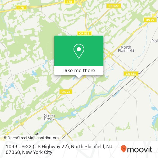 Mapa de 1099 US-22 (US Highway 22), North Plainfield, NJ 07060