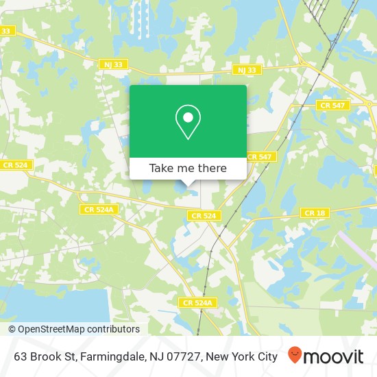 Mapa de 63 Brook St, Farmingdale, NJ 07727