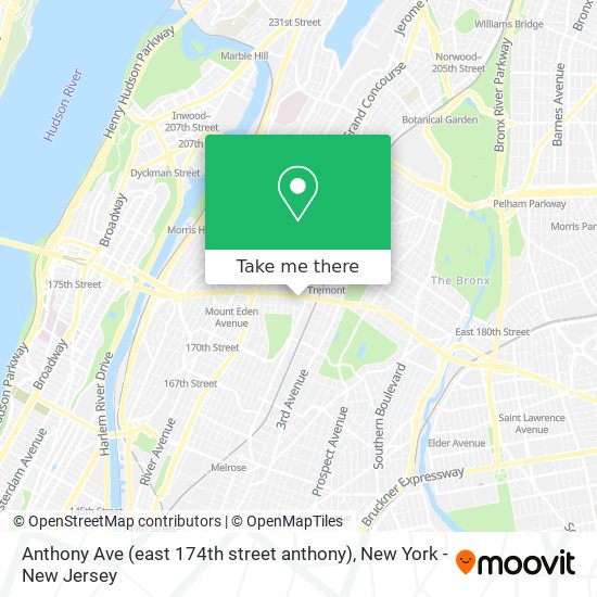 Mapa de Anthony Ave (east 174th street anthony)