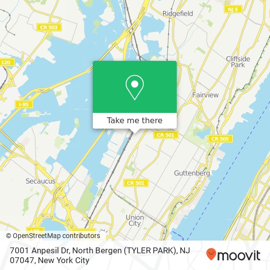 Mapa de 7001 Anpesil Dr, North Bergen (TYLER PARK), NJ 07047