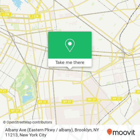 Albany Ave (Eastern Pkwy / albany), Brooklyn, NY 11213 map