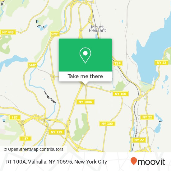 Mapa de RT-100A, Valhalla, NY 10595