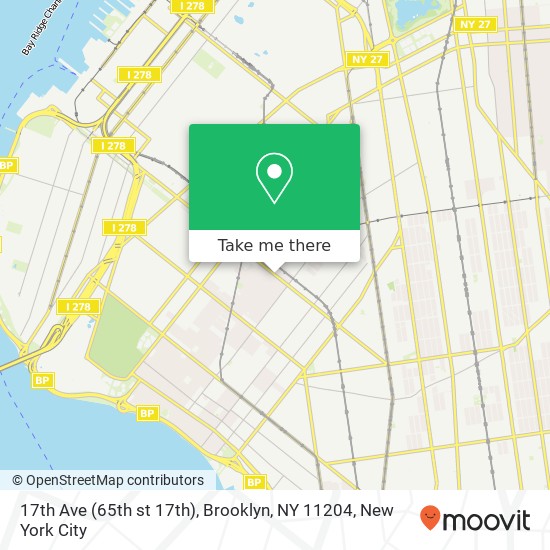 Mapa de 17th Ave (65th st 17th), Brooklyn, NY 11204