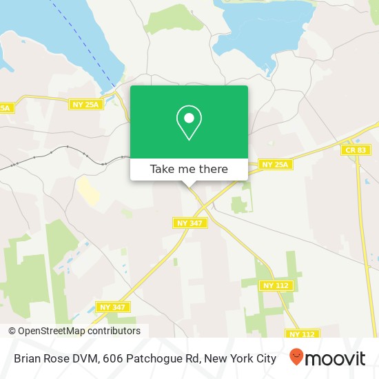 Mapa de Brian Rose DVM, 606 Patchogue Rd