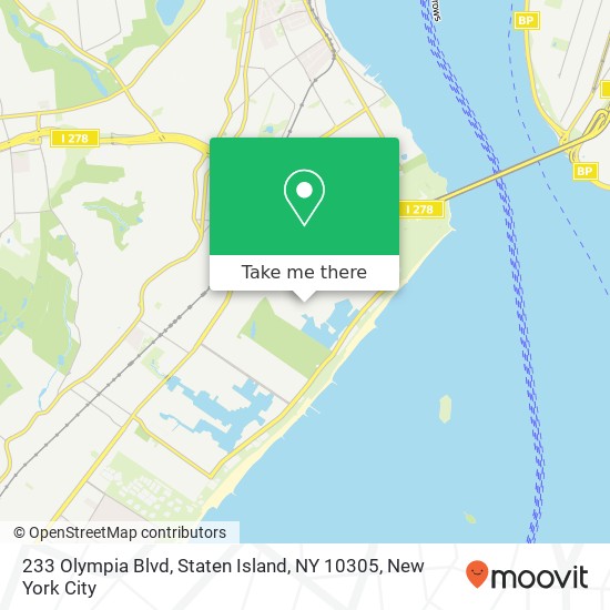 Mapa de 233 Olympia Blvd, Staten Island, NY 10305