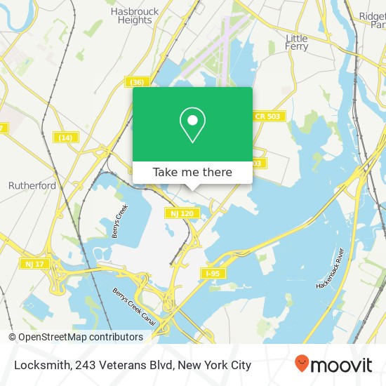 Locksmith, 243 Veterans Blvd map