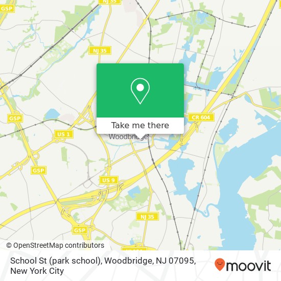 Mapa de School St (park school), Woodbridge, NJ 07095