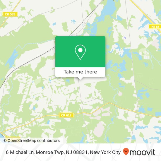 Mapa de 6 Michael Ln, Monroe Twp, NJ 08831
