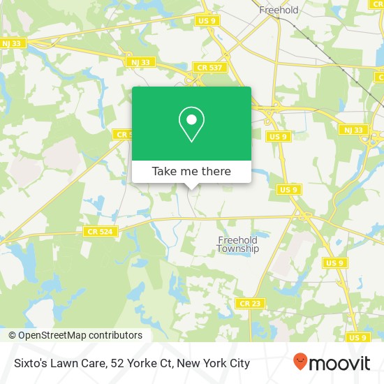 Mapa de Sixto's Lawn Care, 52 Yorke Ct