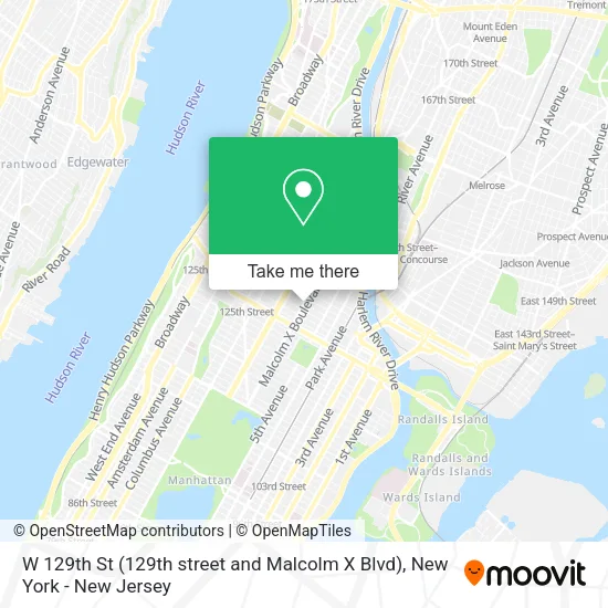 W 129th St (129th street and Malcolm X Blvd) map