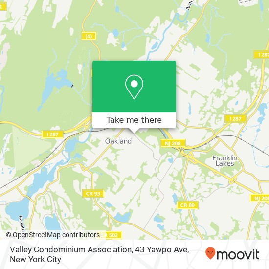 Valley Condominium Association, 43 Yawpo Ave map