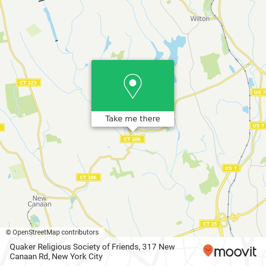 Mapa de Quaker Religious Society of Friends, 317 New Canaan Rd