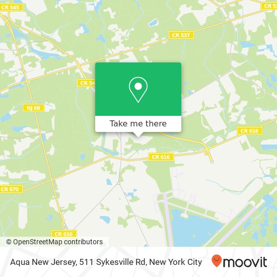 Mapa de Aqua New Jersey, 511 Sykesville Rd