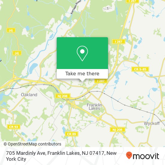 705 Mardinly Ave, Franklin Lakes, NJ 07417 map