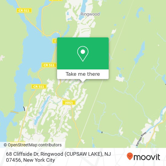 68 Cliffside Dr, Ringwood (CUPSAW LAKE), NJ 07456 map