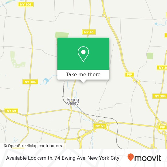 Available Locksmith, 74 Ewing Ave map