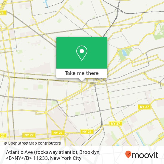 Atlantic Ave (rockaway atlantic), Brooklyn, <B>NY< / B> 11233 map