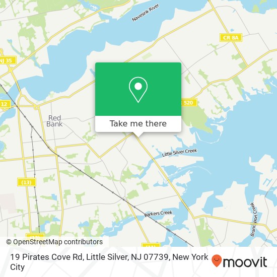 Mapa de 19 Pirates Cove Rd, Little Silver, NJ 07739