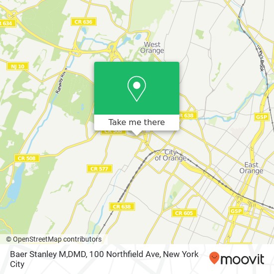 Mapa de Baer Stanley M,DMD, 100 Northfield Ave