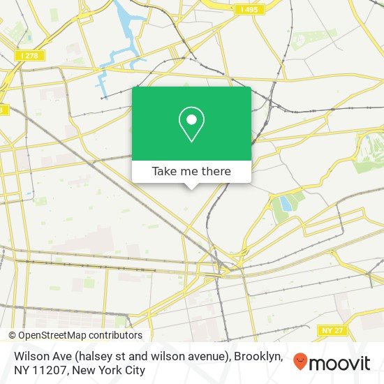 Mapa de Wilson Ave (halsey st and wilson avenue), Brooklyn, NY 11207