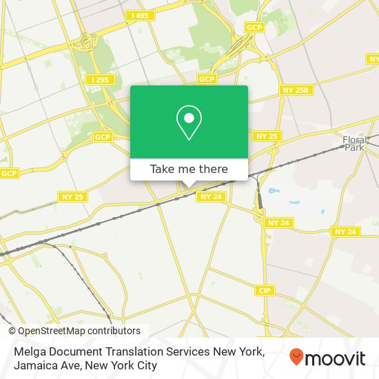 Mapa de Melga Document Translation Services New York, Jamaica Ave