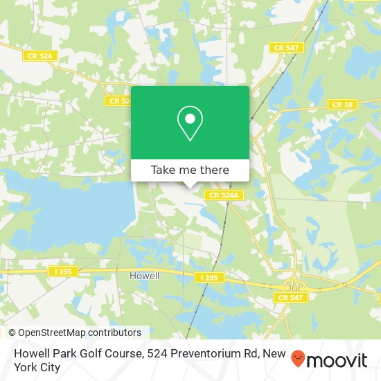 Howell Park Golf Course, 524 Preventorium Rd map