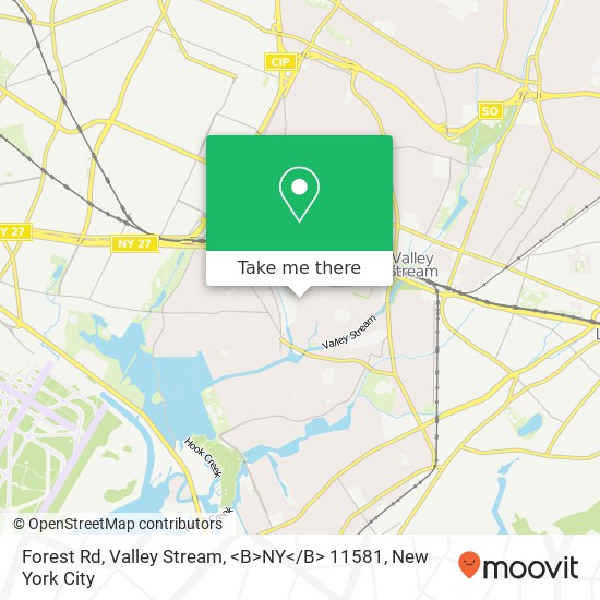 Forest Rd, Valley Stream, <B>NY< / B> 11581 map