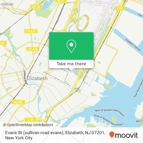 Evans St (sullivan road evans), Elizabeth, NJ 07201 map