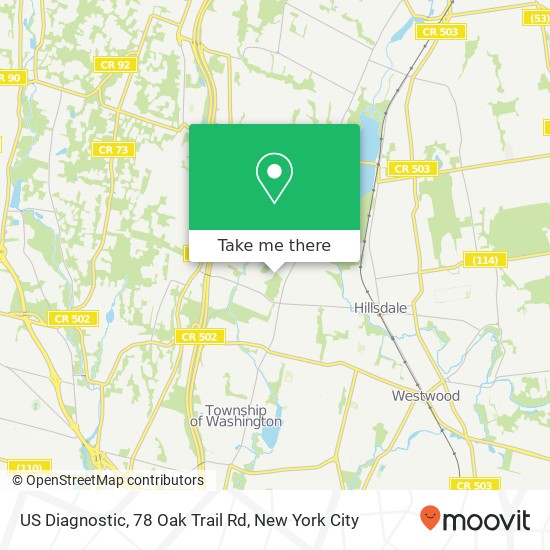 US Diagnostic, 78 Oak Trail Rd map