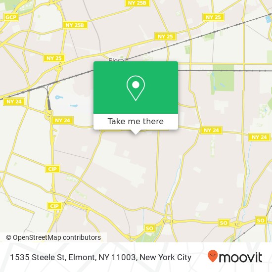 Mapa de 1535 Steele St, Elmont, NY 11003