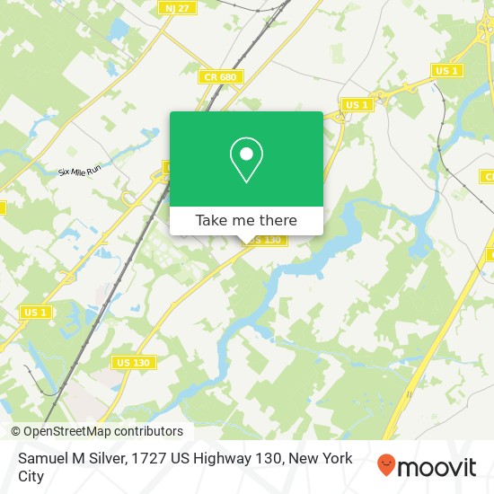 Samuel M Silver, 1727 US Highway 130 map