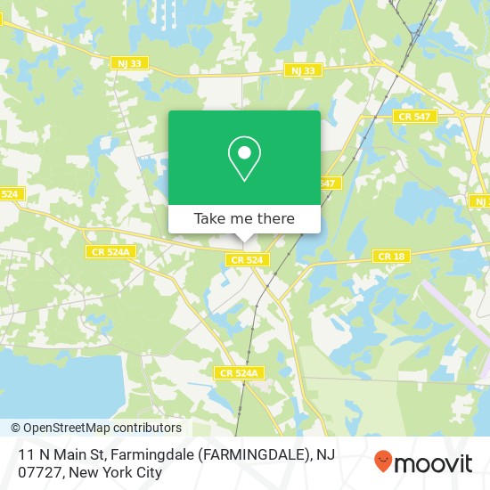 Mapa de 11 N Main St, Farmingdale (FARMINGDALE), NJ 07727