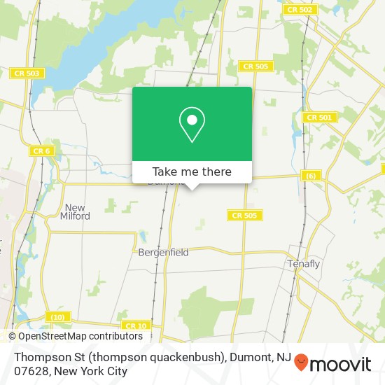 Mapa de Thompson St (thompson quackenbush), Dumont, NJ 07628