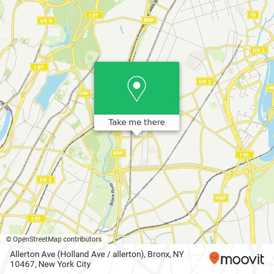 Mapa de Allerton Ave (Holland Ave / allerton), Bronx, NY 10467