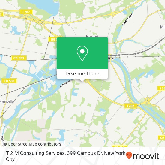 Mapa de T 2 M Consulting Services, 399 Campus Dr