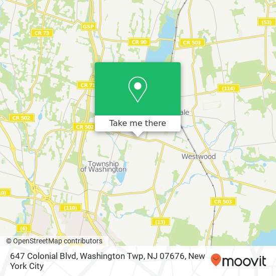 647 Colonial Blvd, Washington Twp, NJ 07676 map