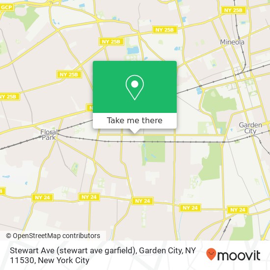 Mapa de Stewart Ave (stewart ave garfield), Garden City, NY 11530