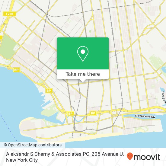 Mapa de Aleksandr S Cherny & Associates PC, 205 Avenue U
