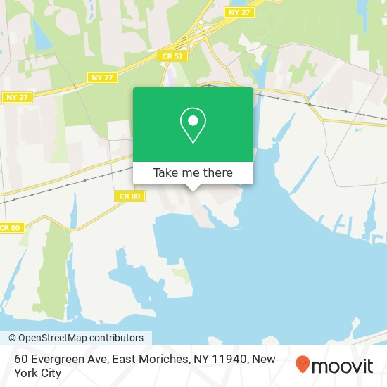 60 Evergreen Ave, East Moriches, NY 11940 map