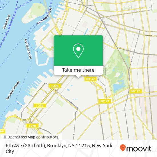 Mapa de 6th Ave (23rd 6th), Brooklyn, NY 11215