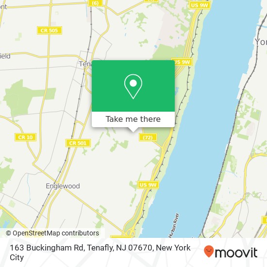 Mapa de 163 Buckingham Rd, Tenafly, NJ 07670