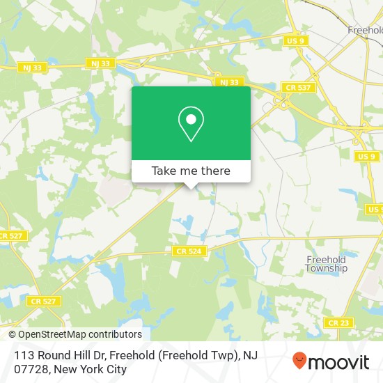 113 Round Hill Dr, Freehold (Freehold Twp), NJ 07728 map