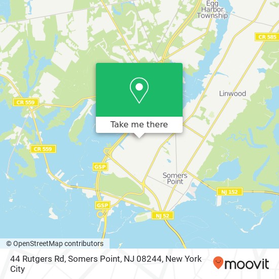 Mapa de 44 Rutgers Rd, Somers Point, NJ 08244