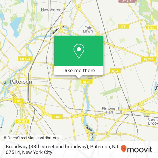 Mapa de Broadway (38th street and broadway), Paterson, NJ 07514