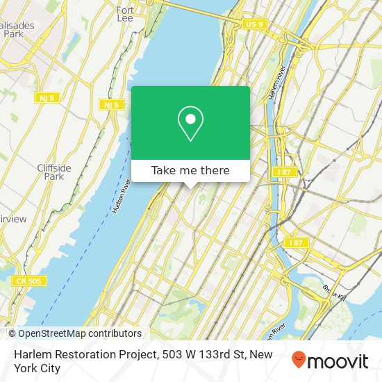 Mapa de Harlem Restoration Project, 503 W 133rd St