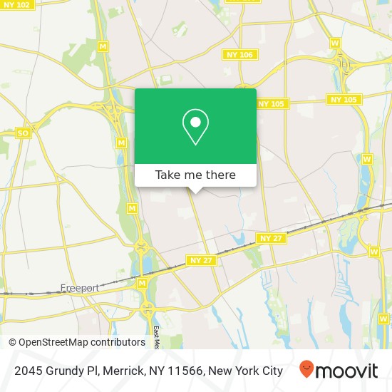 Mapa de 2045 Grundy Pl, Merrick, NY 11566