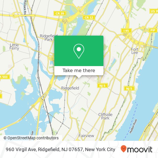Mapa de 960 Virgil Ave, Ridgefield, NJ 07657