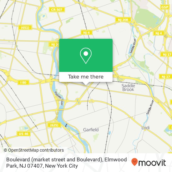 Boulevard (market street and Boulevard), Elmwood Park, NJ 07407 map