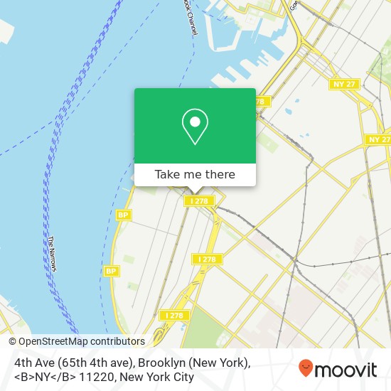 Mapa de 4th Ave (65th 4th ave), Brooklyn (New York), <B>NY< / B> 11220