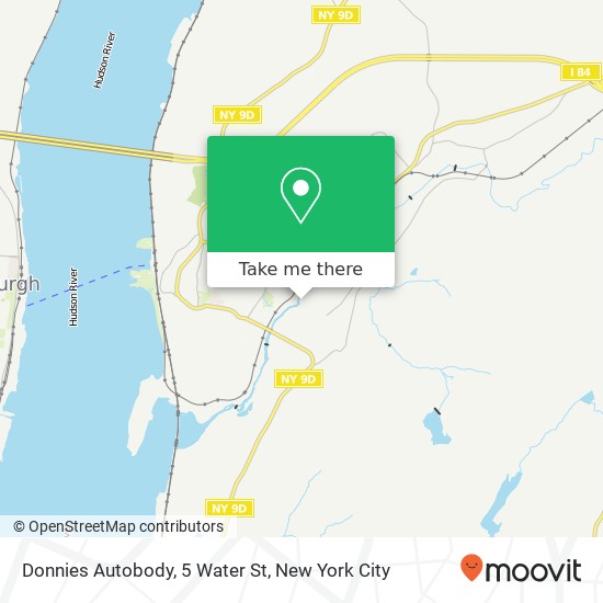 Mapa de Donnies Autobody, 5 Water St